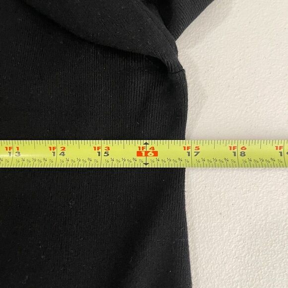 MM Lafleur T-Shirt Women's Medium Rib Knit Long Sleeve Minimal Black Top - Picture 8 of 9